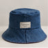 Nerakcos Blue Denim Bucket Hat front with leather patch