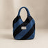 Nerakcos Upcycled Denim Stripe Hobo Bag - Front View