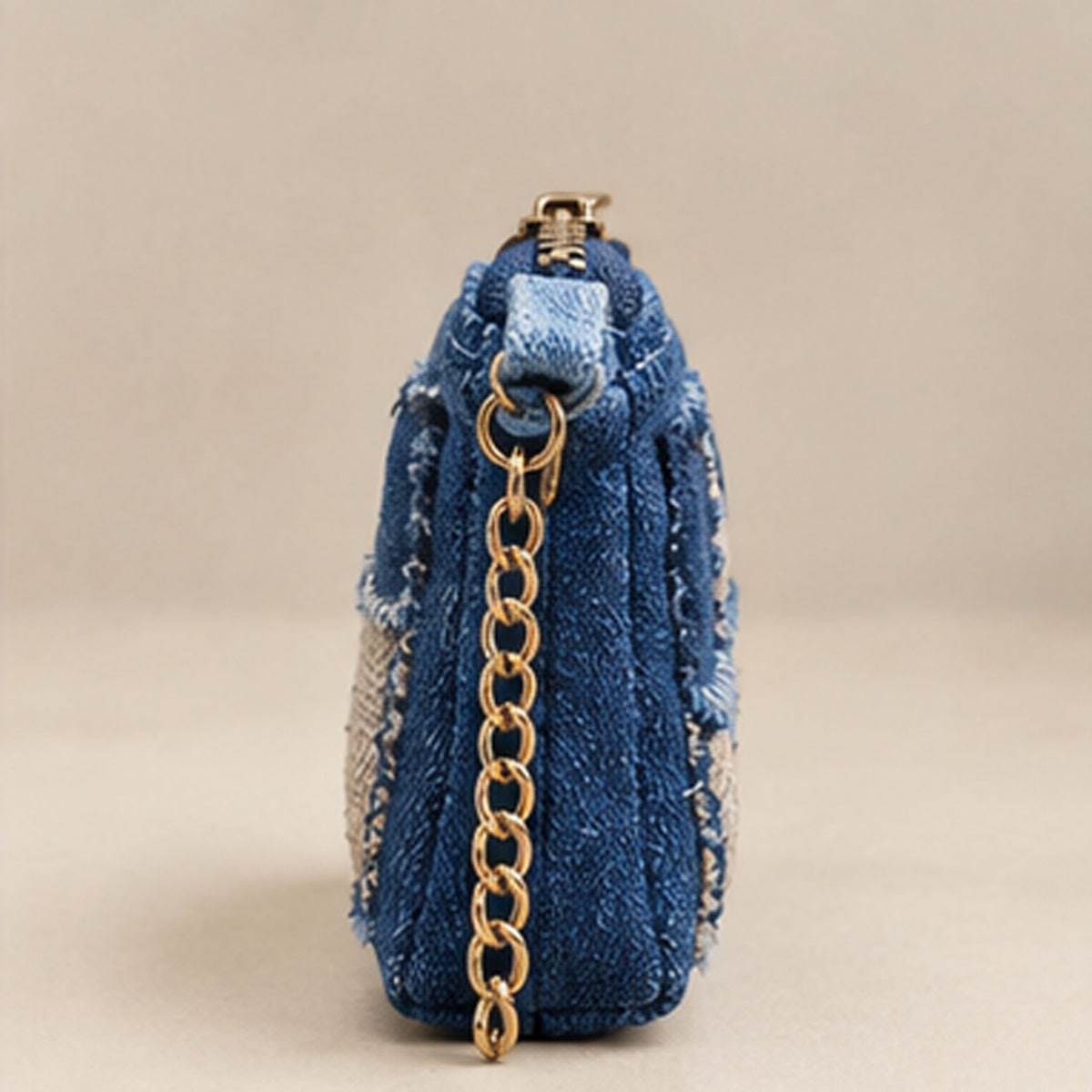 Nerakcos Upcycled Denim Patchwork Purse - back view