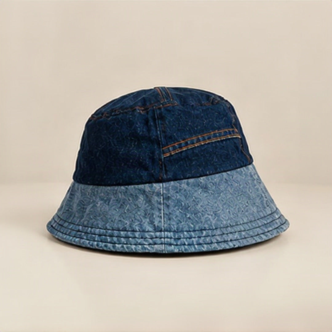 Upcycled Denim Bucket Hat - side view 3