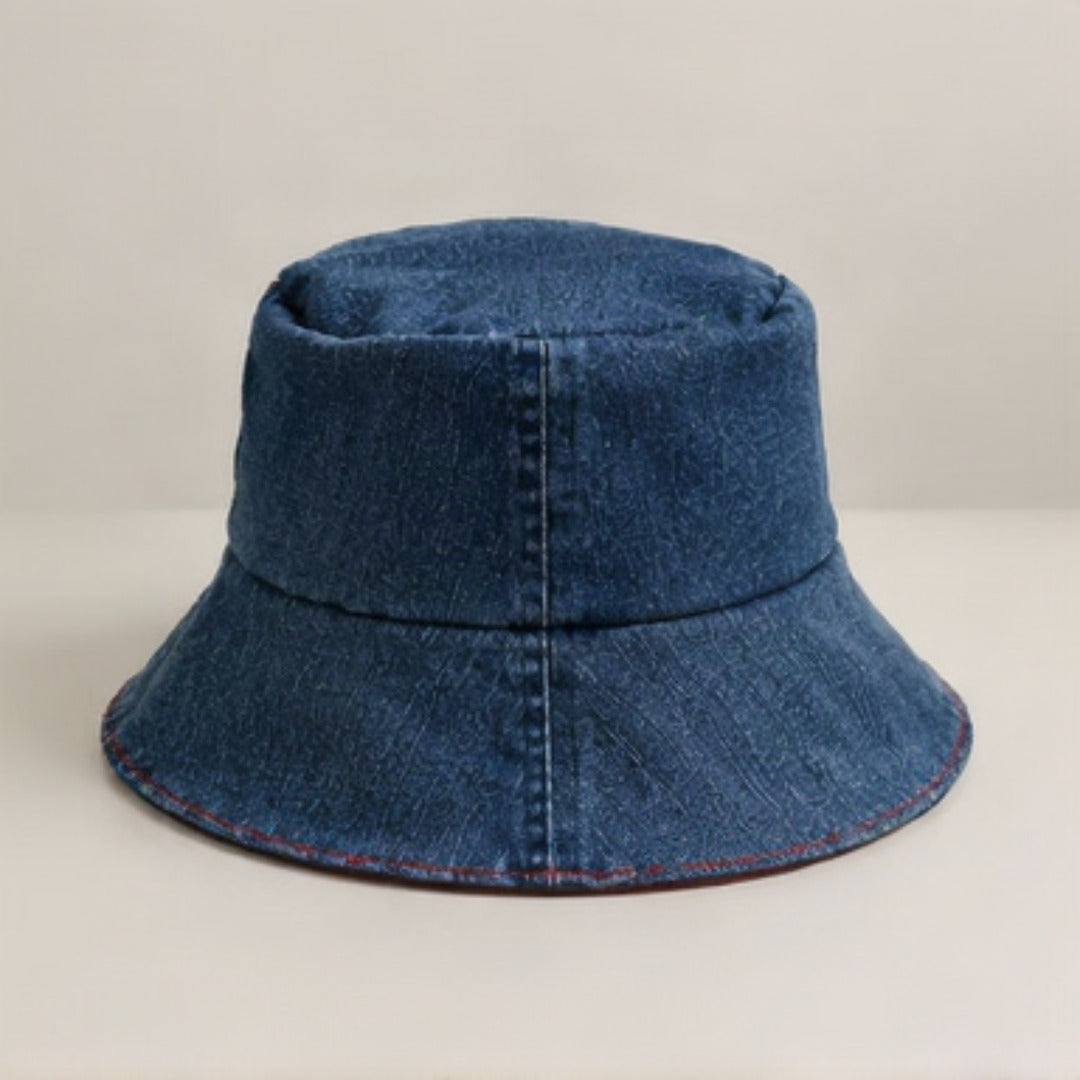 Nerakcos Denim Bucket Hat lifestyle model wearing