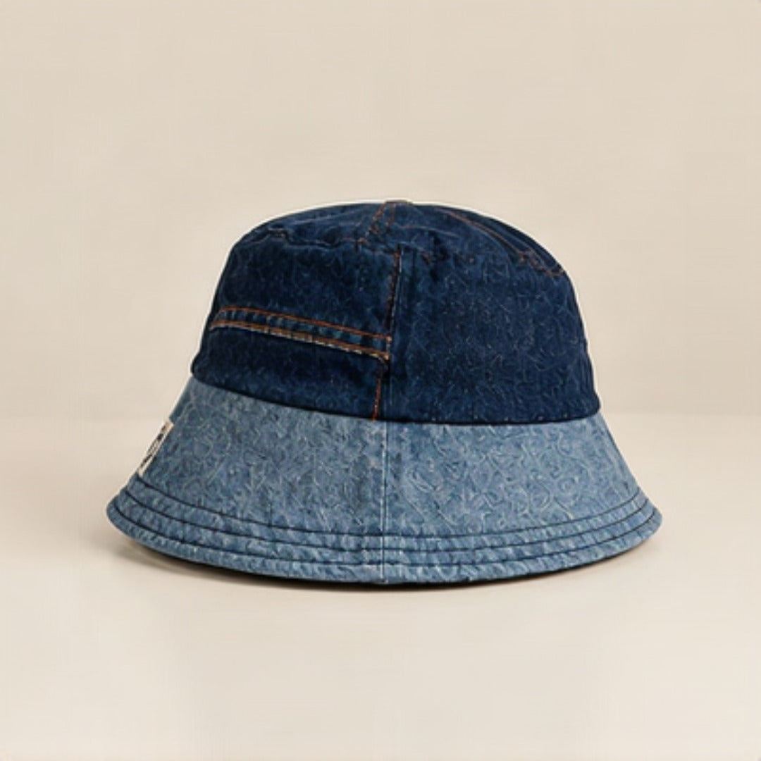 Upcycled Denim Bucket Hat - inside view