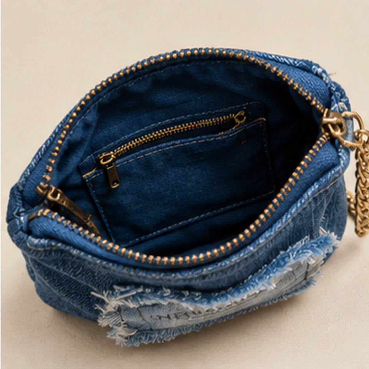 Nerakcos Denim Chain Purse - back view