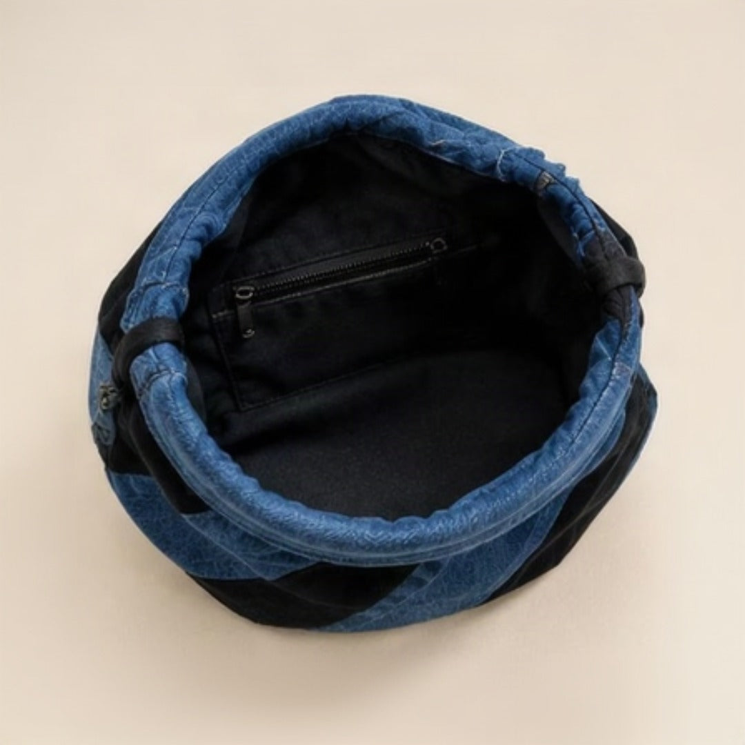 Nerakcos Denim Stripe Hobo Bag - detail