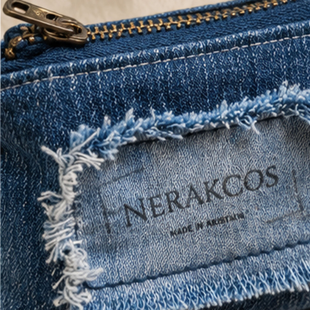 Nerakcos Denim Chain Purse - lifestyle model