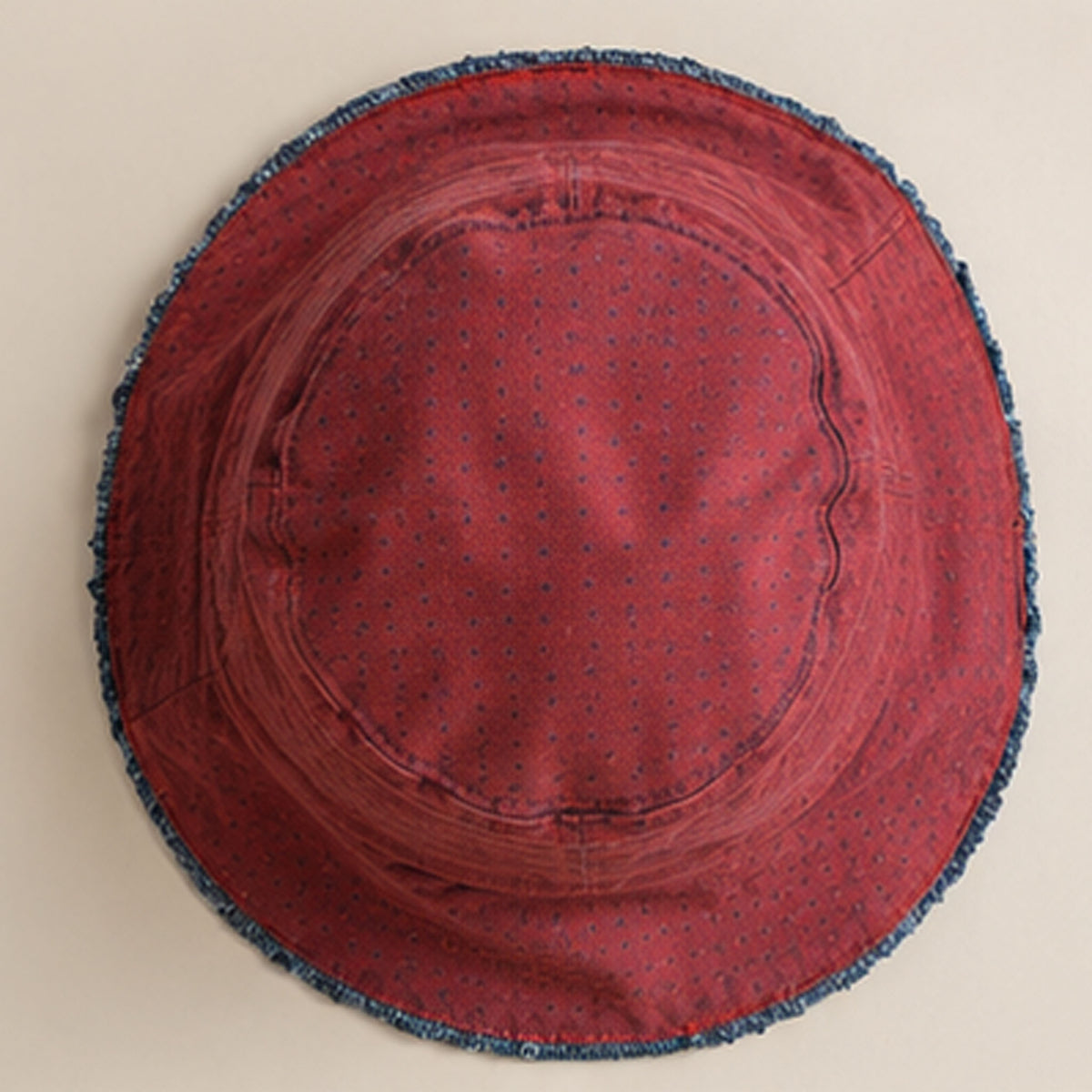 Upcycled Burgundy Denim Bucket Hat - back view
