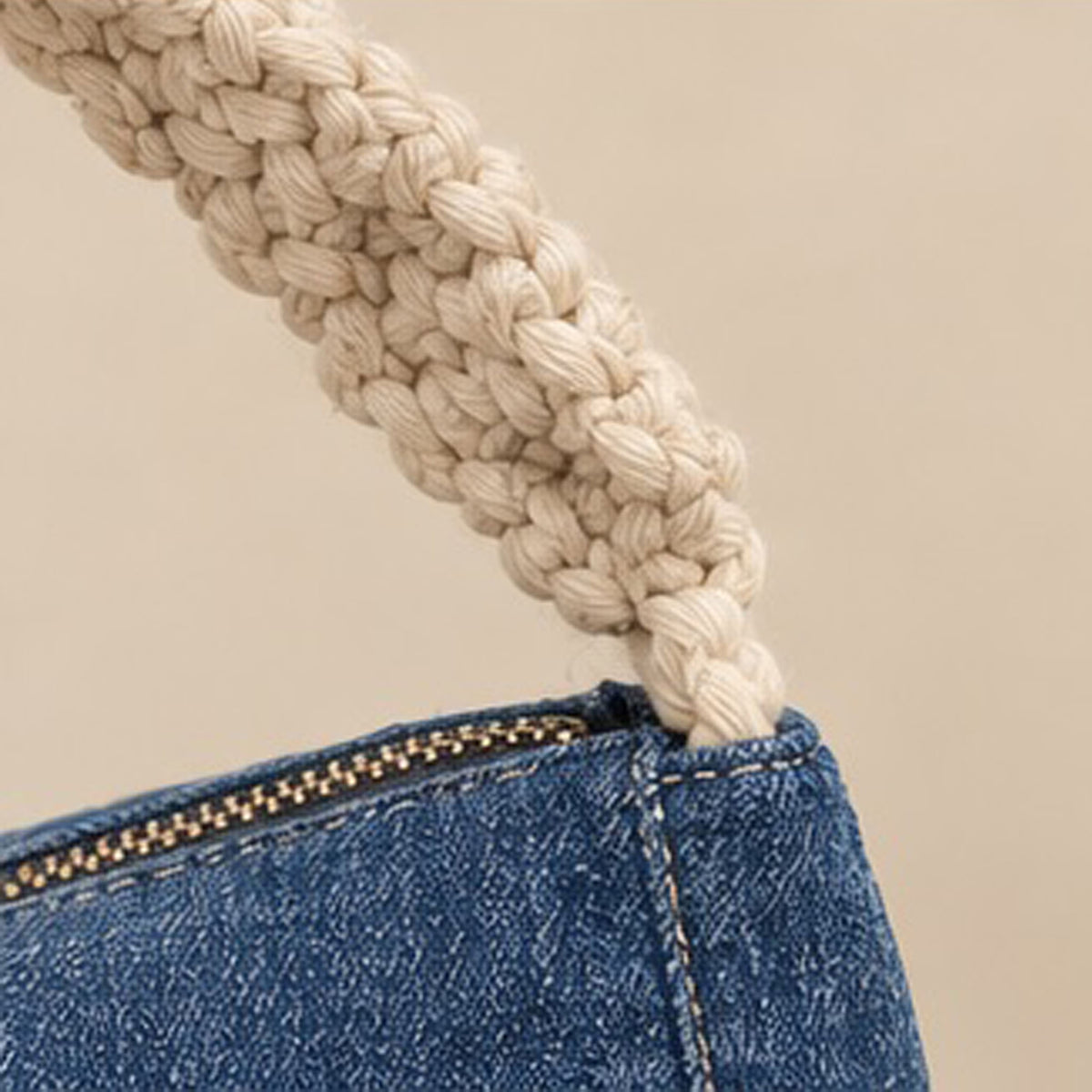 Open bag showing pink and blue colour-block lining and inner pocket