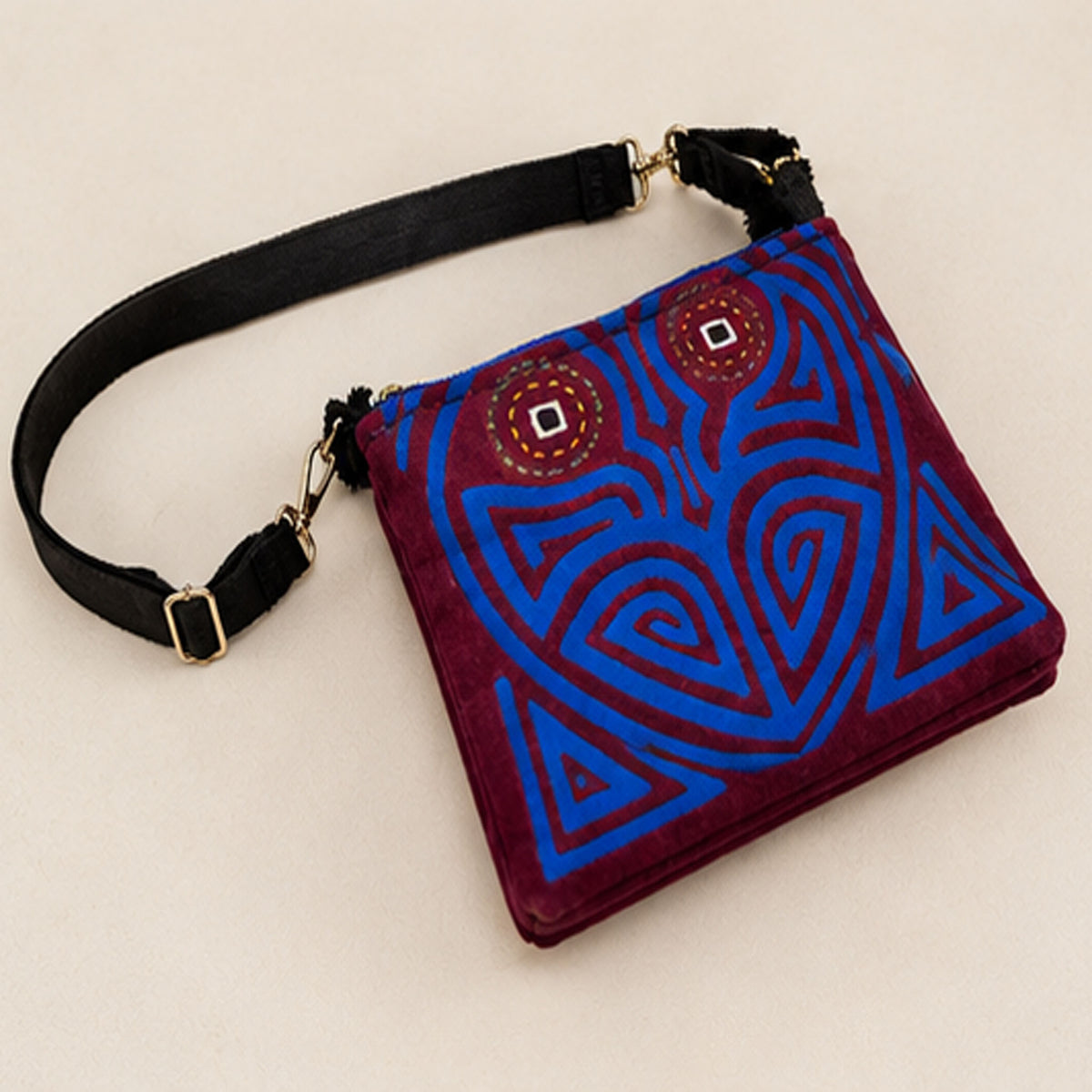 Lifestyle photo showing the crossbody bag worn over the shoulder