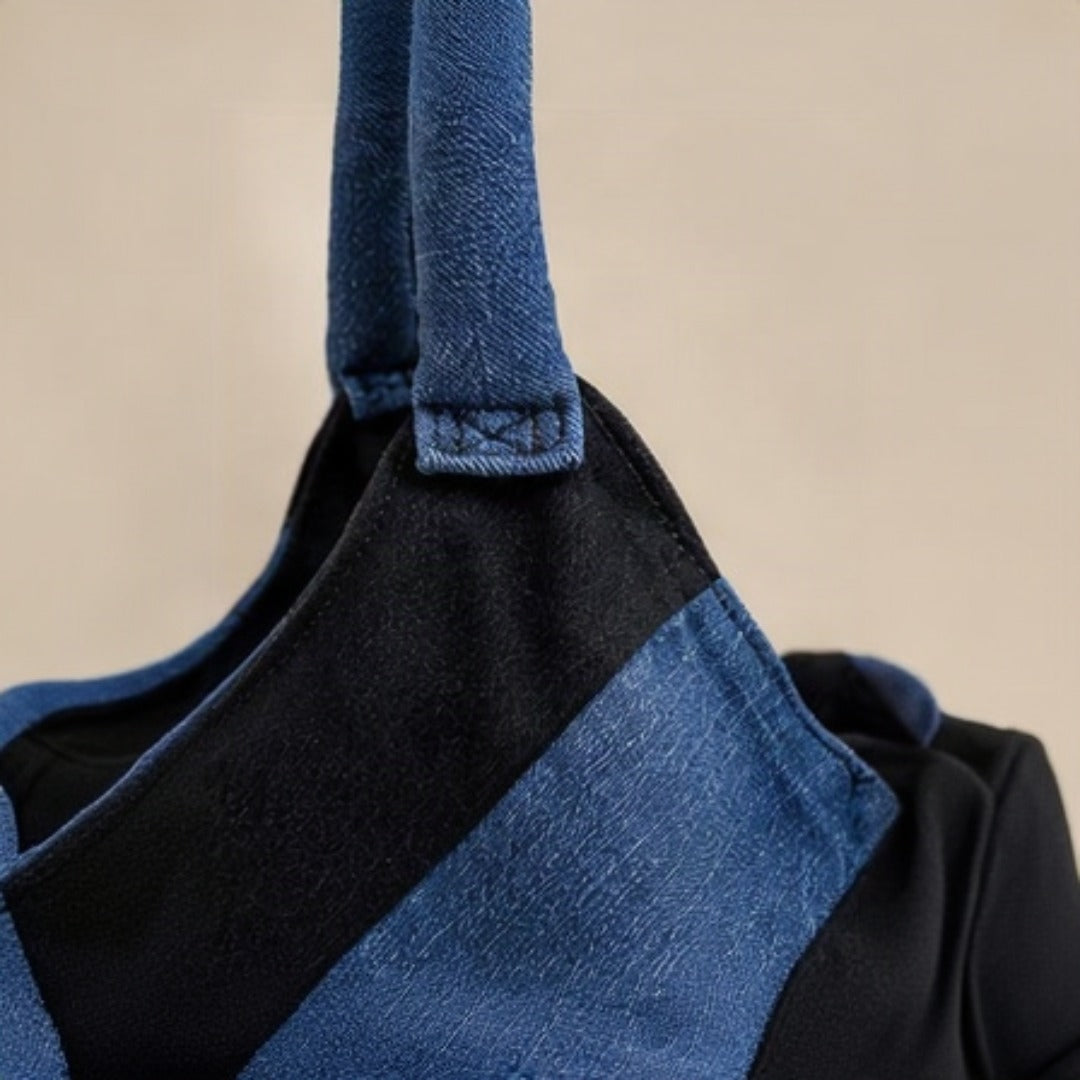 Nerakcos Denim Stripe Hobo Bag - detail